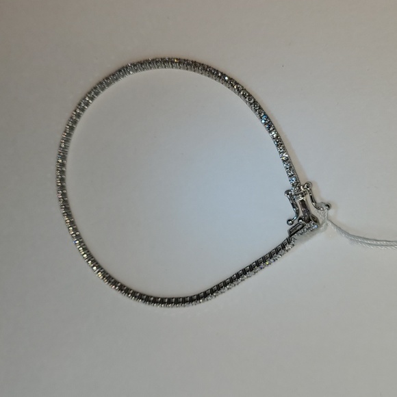 Stunning DIAMON TENNIS BRACELET  14K WHITE GOLD - Picture 5 of 8